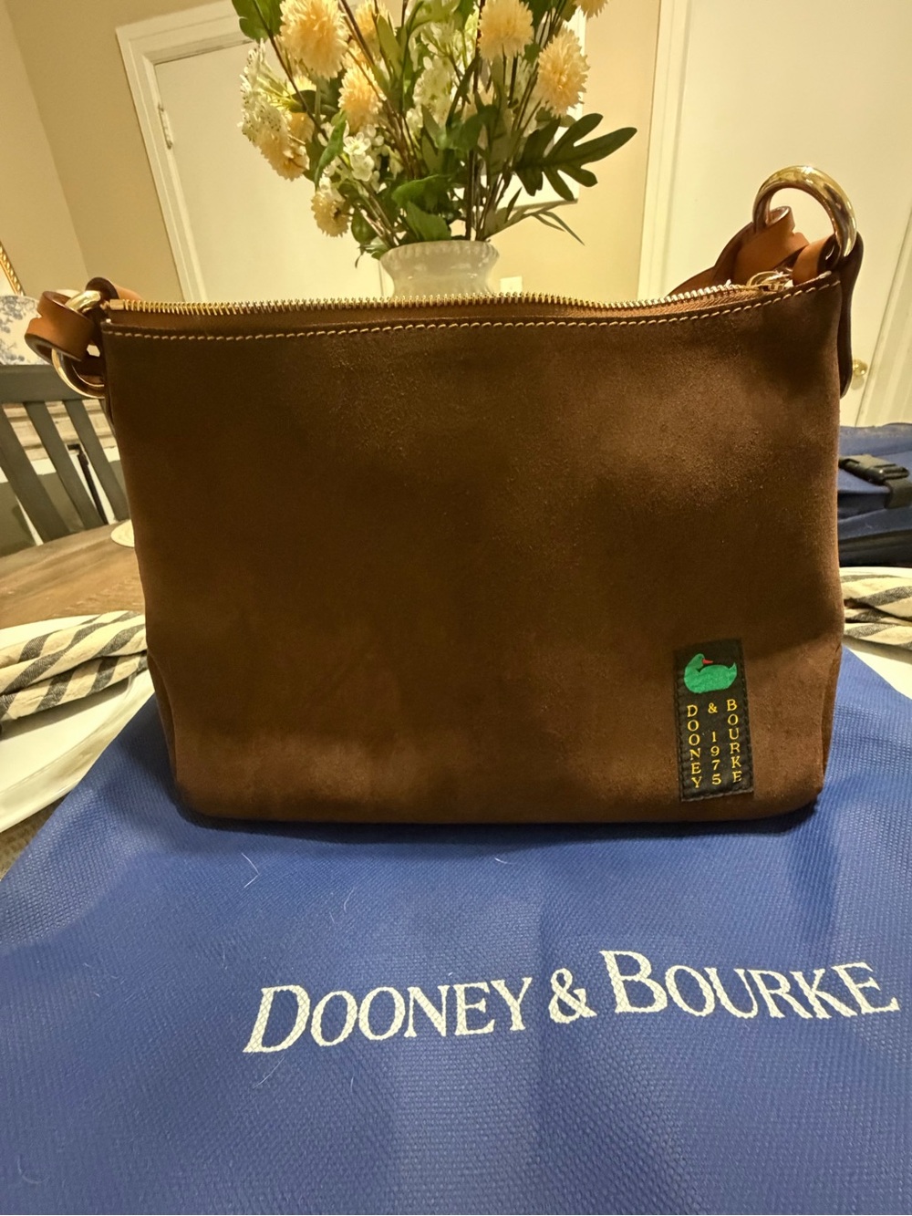 Dooney & Bourke Suede Shoulder Bag in Brown - Picture 4 of 4
